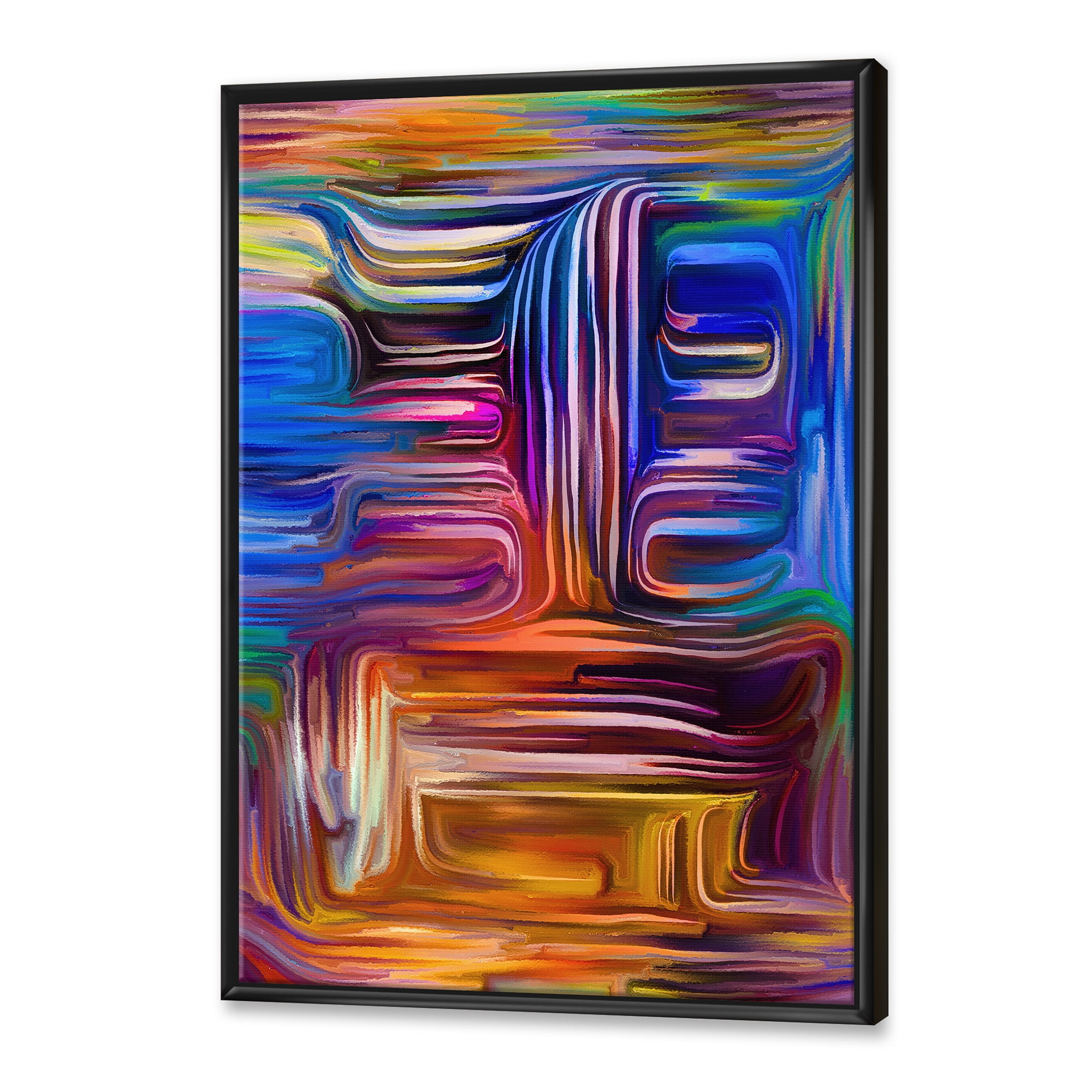 Designart 'Colour Spiral Fusion V' Modern Framed Canvas Wall Art Print