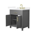 thumbnail image 2 of Beckett 30" Dark Gray Single Vanity & White Quartz Top (3-Hole) & Gold Trim, 2 of 5