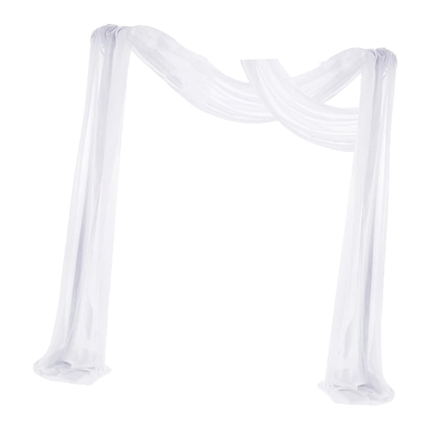 Arch Drape resistente a las arrugas, 6 yardas, 70x550cm, telón de fondo para fiestas, paneles de cortina, cenador 2 uds blanco Yuyangstore cortina de arco de boda