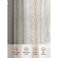 thumbnail image 5 of Brown Botanical Sheer Curtains 96 Inch Length 2 Panels Set, Farmhouse Spring Summer Branch Voile Window Treatment Semi Sheer Long Curtains Drapes for Bedroom/Living Room/Kitchen 52"x96"x2, 5 of 7