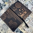 thumbnail image 5 of NICKSUN Vintage Train Embossed Leather Writing Journal Notebook with Pen Set,Antique Handmade Daily Notepad Sketchbook,Travel Diary Notebooks to Write in,Gift for Men Women, 5 of 6