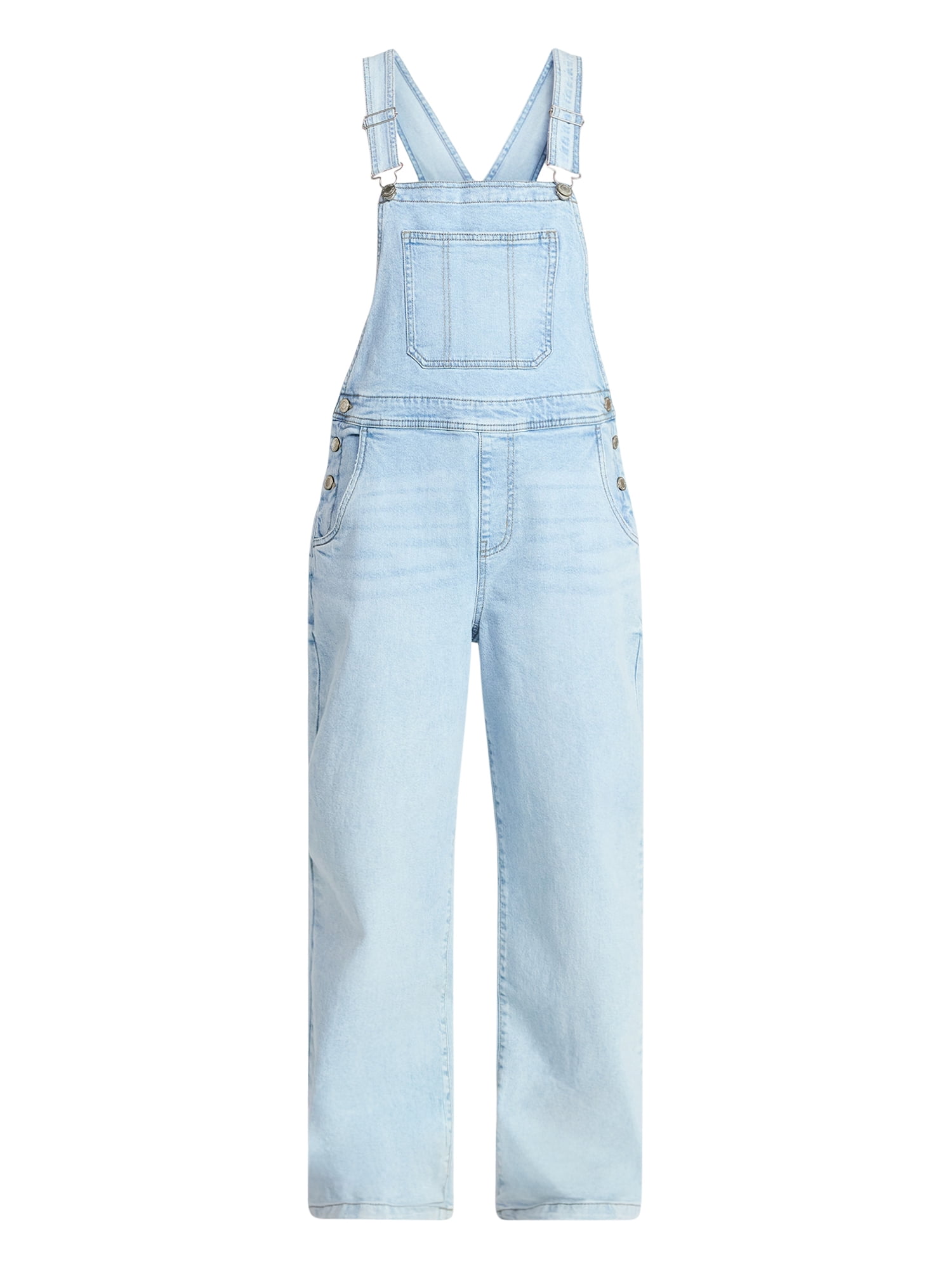 No Boundaries Baggy Denim Overalls, Women's Sizes XXS-XXL