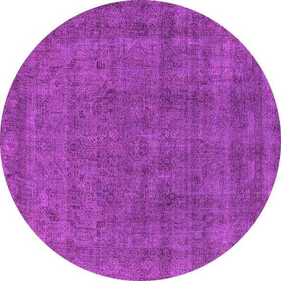 Ahgly Company Indoor Round Oriental Pink Industrial Area Rugs, 8' Round