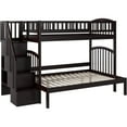 thumbnail image 5 of HomeStock Baroque Bliss Staircase Bunk Bed with Turbo Charger Space-Saving Design, Built-In Storage, Sturdy Frame-Color:Espresso,Size:Twin over Full, 5 of 9