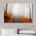 thumbnail image 3 of wall26 Canvas Print Wall Art Foggy Autumn Forest Path with Orange Leaves Nature Wilderness Photography Modern Art Rustic Scenic Colorful Multicolor for Living Room, Bedroom, Office - 24"x36&quot, 3 of 5