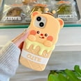 thumbnail image 3 of Case for iPhone 15 Pro,Cute 3D Kawaii Phone Cases Funny Butter Bear Angel Cartoon Cover with Keychain Soft Silicone Gel Drop Protection Case Women Girls for iPhone 15 Pro, 3 of 7
