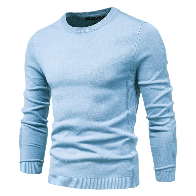Birdeem Chemises Chaudes à Manches Longues pour Hommes Couleur Unie Col Rond Chandail à Manches Longues Chemise de Base Ample Haut Chandail Chemises à Manches Longues