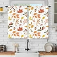 thumbnail image 2 of Fall Maple Leaves Kitchen Curtains, Autumn Harvest Thanksgiving Season Small Short Cafe Window Curtains Over Sink Dining Room Decor Rod Pocket Drapes Tier Curtains 2 Panels 36x28 Inches, 2 of 6