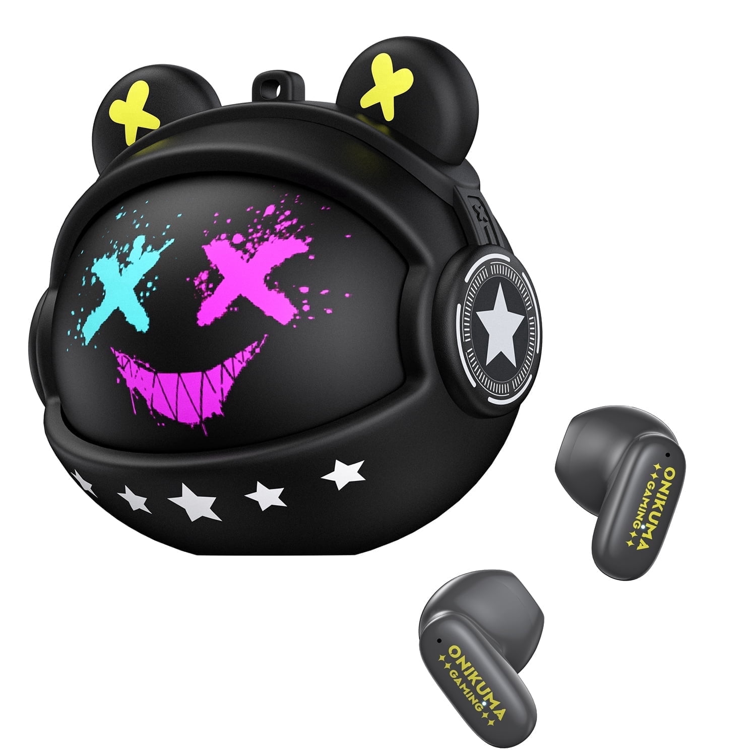 ONIKUMA Wireless Earbuds, HiFi Stereo Sound, 5H Playtime, Built-in Mic, Lightweight, for iPhone Android, Black