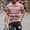 Wine, variant on Fnnxeal Casual Mens Muscle Fit Short Sleeve T-Shirt Wine Distressed Stripe Pattern Soft Polyester Spandex Stretchy Crew Neck,Size M