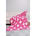 thumbnail image 6 of PacificPlex Plush Soft Smile Happy Face Blanket Reversible (50 x 60, Hot-Pink), 6 of 7