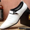 thumbnail image 2 of Men Wedding Slip On Loafers Shoes Formal Office Work Faux Leather Pointed Toe Shoes, 2 of 4