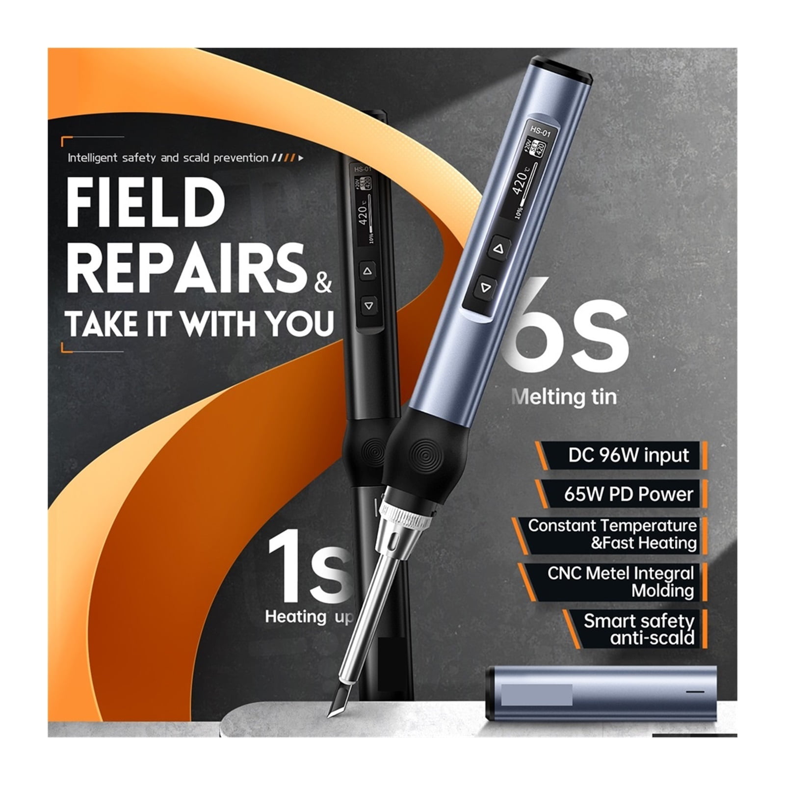 Intelligent Electric Soldering Iron ,Fast Heat Portable Soldering Iron, Station Kit Adjustable Constant Temperature