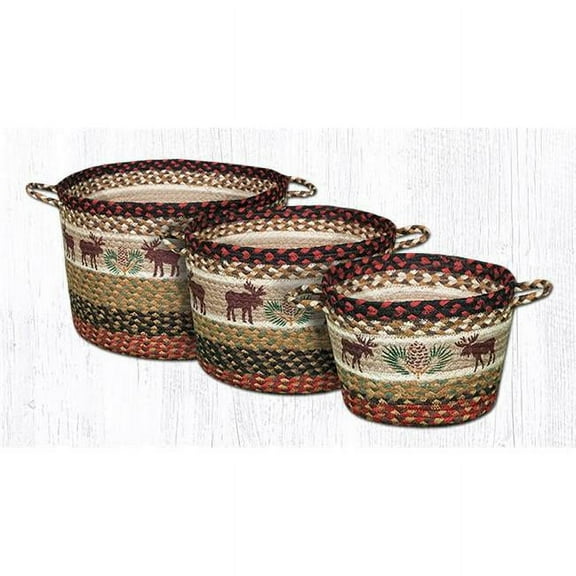 9 x 7 in. Moose & Pinecone Printed Braided Utility Basket