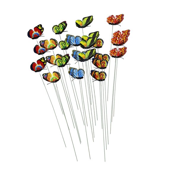 24 piezas de mariposas artificiales Apuestas de jardín Decoración de decoración de planta decoración de adornos de césped