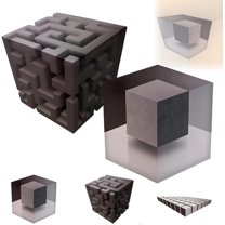 3D Optical Illusion Corner Wall Decal, Wall Art That Reshapes Reality,Large Removable Peel and Stick Stereoscopic Geometric Cube Sticker,Modern Abstract Home Decor for Living Room Office Dorm(2PCS-A)