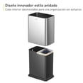thumbnail image 2 of EKO Bote de basura Recycler Laguna 7L+7L Con división. Tapa abierta acabado Acero Inoxidable Cubo de basura para oficina, baño o habitación. Estilo anidado, 2 of 4