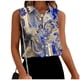 thumbnail image 1 of TaTaai Button Front Blouse Lightweight Drape Women's Casual Fashion Lapel Printed Sleeveless Short Sleeve Loose Summer Office Daily Top Gift, 1 of 6