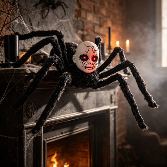 Diceymbol Haunted Walking Doll Halloween Decoration Motion & Sound-Activated with Glowing Eyes, Spooky Screams & Creepy Crawling Movement for Scares