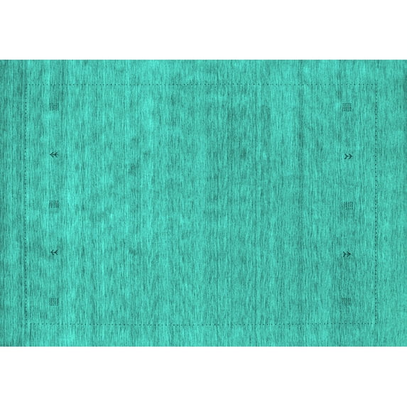 Ahgly Company Machine Washable Indoor Rectangle Abstract Turquoise Blue Contemporary Area Rugs, 5' x 8'
