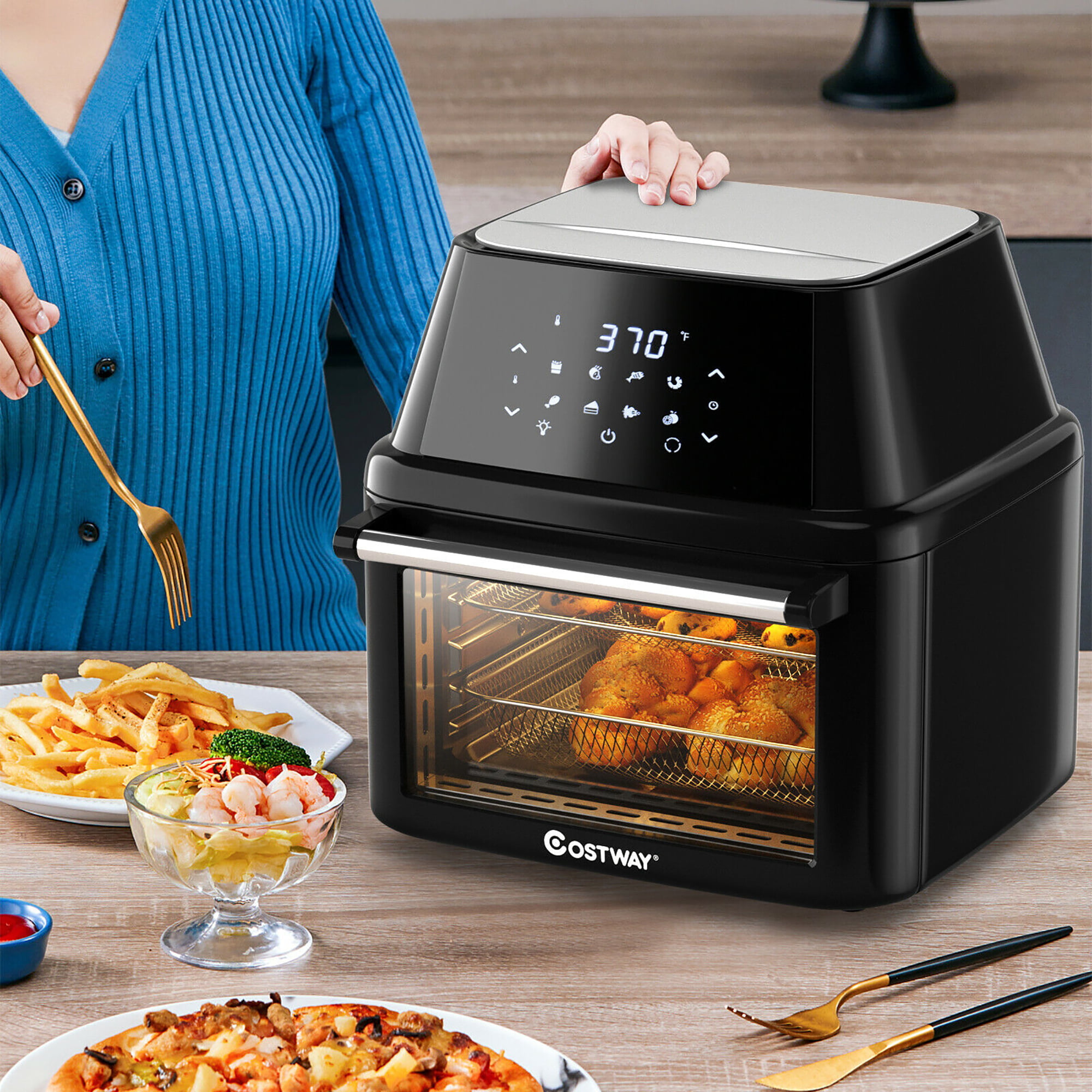 GZMR 19 qt Green Multi-Functional Air Fryer Oven 1800W Dehydrator  Rotisserie, Programmable, 8 Preset Cooking Choices, Oil-less Cooking in the Air  Fryers department at