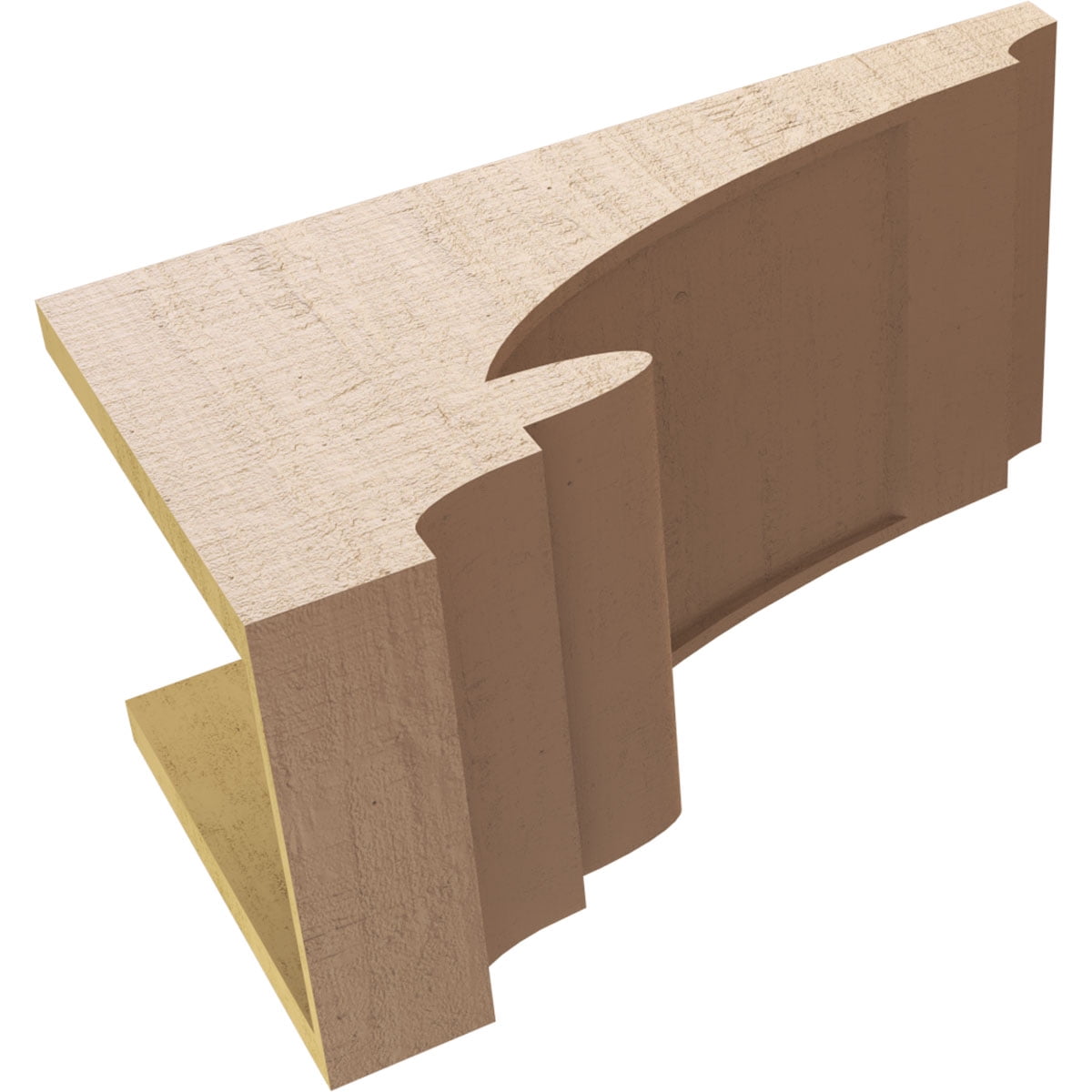 10"W x 20"D x 10"H Wide Diane Rough Cedar Woodgrain TimberThane Corbel, Primed Tan