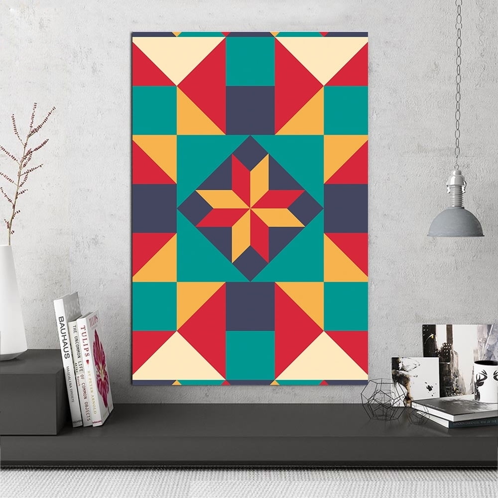 Geometric Deco Design-14"x14" Canvas Artwork 16 x 20