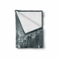 thumbnail image 2 of City Soft Flannel Fleece Throw Blanket, Aerial Night of View Hong Kong Skyline Famous Modern Urban Town Metropolis Panorama Image, Cozy Plush for Indoor and Outdoor Use, 70" x 90", Grey, by Ambesonne, 2 of 6