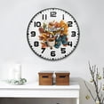 thumbnail image 2 of Yayeee Wall Clock for Living Room 9.5 inch Battery Operated Round with Holder, Autumn Day Pattern, 2 of 7
