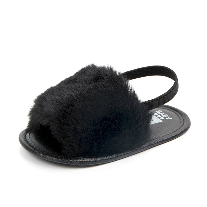 kids fur sandals