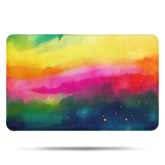Colorful Tie Dye Wave Pattern Bathroom Rugs Mat,Non Slip Microfiber Bathroom Rug,Rubber Backing,Soft Bathroom Mats for Bathroom Floor,Tub and Shower,17x27in(43x68cm)