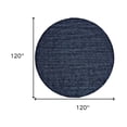 thumbnail image 3 of HomeRoots 511056 10 ft. Blue Wool Hand Woven Stain Resistant Round Area Rug, 3 of 5