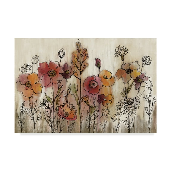 Trademark Fine Art 'Contemporary Botanical Cream' Canvas Art by Silvia Vassileva