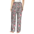 thumbnail image 3 of Uemuo Rose Mix Leopard 3 Pattern Women's Wide Leg Palazzo Lounge Pants with Pockets Light Weight Loose Comfy Casual Pajama Pants-Small, 3 of 9