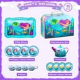 thumbnail image 4 of Joyfy Mermaid Tea Party Set for Girls, Pretend Tin Teapot Set with Teapot, Cups, Plates, Carrying Case, Princess Tea Time Play Kitchen for Christmas Birthday Gift, 4 of 8