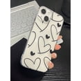 thumbnail image 1 of Compatible With Apple iPhone 15/15Pro Transparent White Love Love Shockproof Phone Case Protective Phone Case, Gift For Birthday, Girlfriend, Boyfrien, 1 of 4
