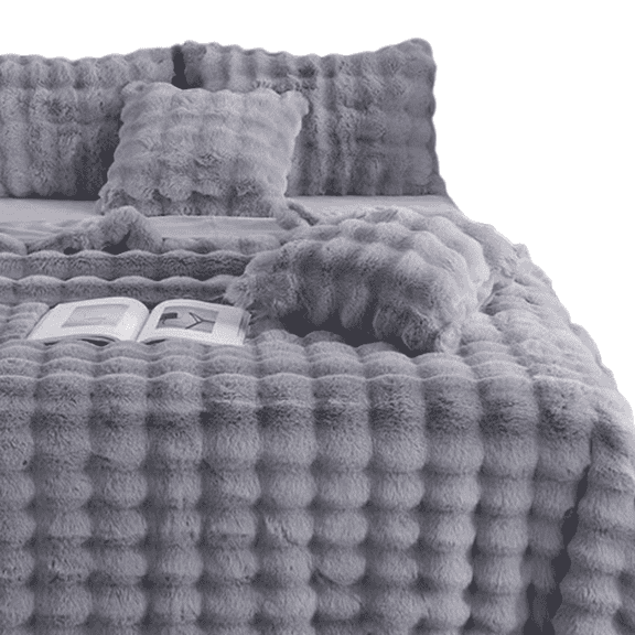 TELOLY Fluffy Blanket Quick Drying Western Blanket Portable Design All-Season Use Full Size Blanket,Gray-39*62In