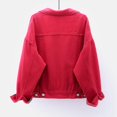 thumbnail image 3 of Women Spring And Autumn Coats Warm Solid Long Sleeve Denim Jacket Outerwear, 3 of 3