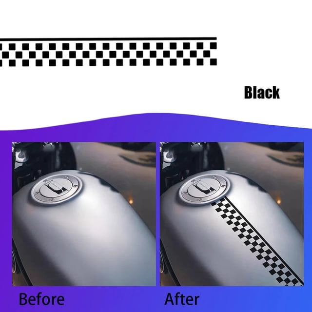 SPRING Car Stickers Checkered Stripes Decals Stickers Motorbike Decals Sticker Black