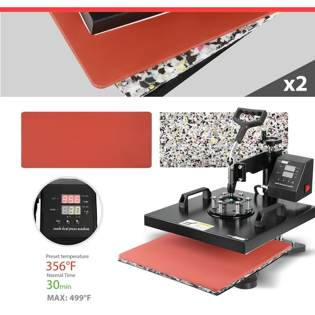 8 in 1 Multifunctional Swing Away Clamshell Printing Heat Press