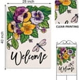 thumbnail image 2 of Welcome Spring Pansy Decorative House Flag, Floral Flowers Dragonfly Garden Yard Outside Decorations, Summer Seasonal Outdoor Large Burlap Home Decor Double Sided 28 x 40, 2 of 6
