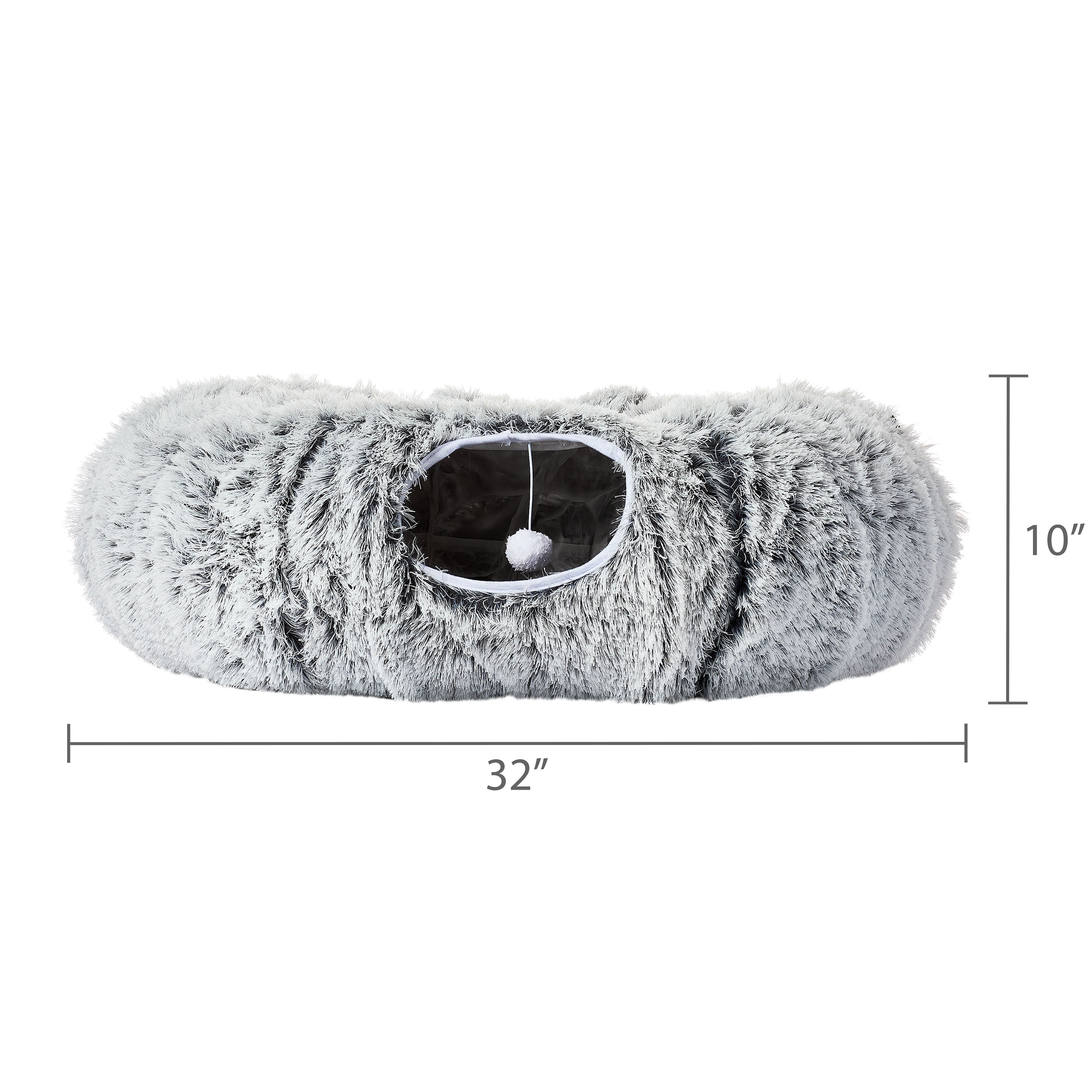 Vibrant Life Cat Tunnel with Bed for Cats, Soft Plush Peekaboo Hideaway Cave, Multiple Shape Configuration Cat Playground, 32" Round, 10.5" Wide Inside