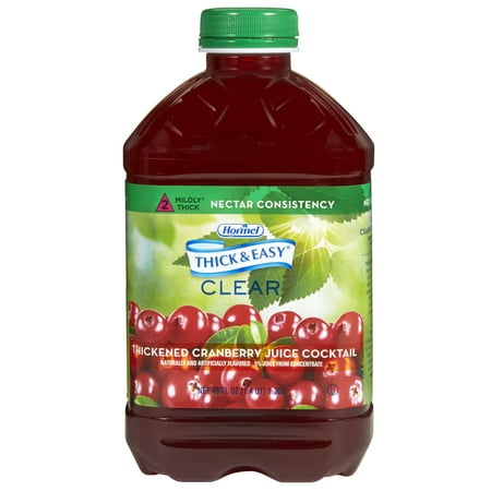 Hormel Food Sales Thickened Beverage Thick & Easy 46 oz. Bottle Cranberry Juice Cocktail Flavor Ready to Use Nectar Consistency Case of 6