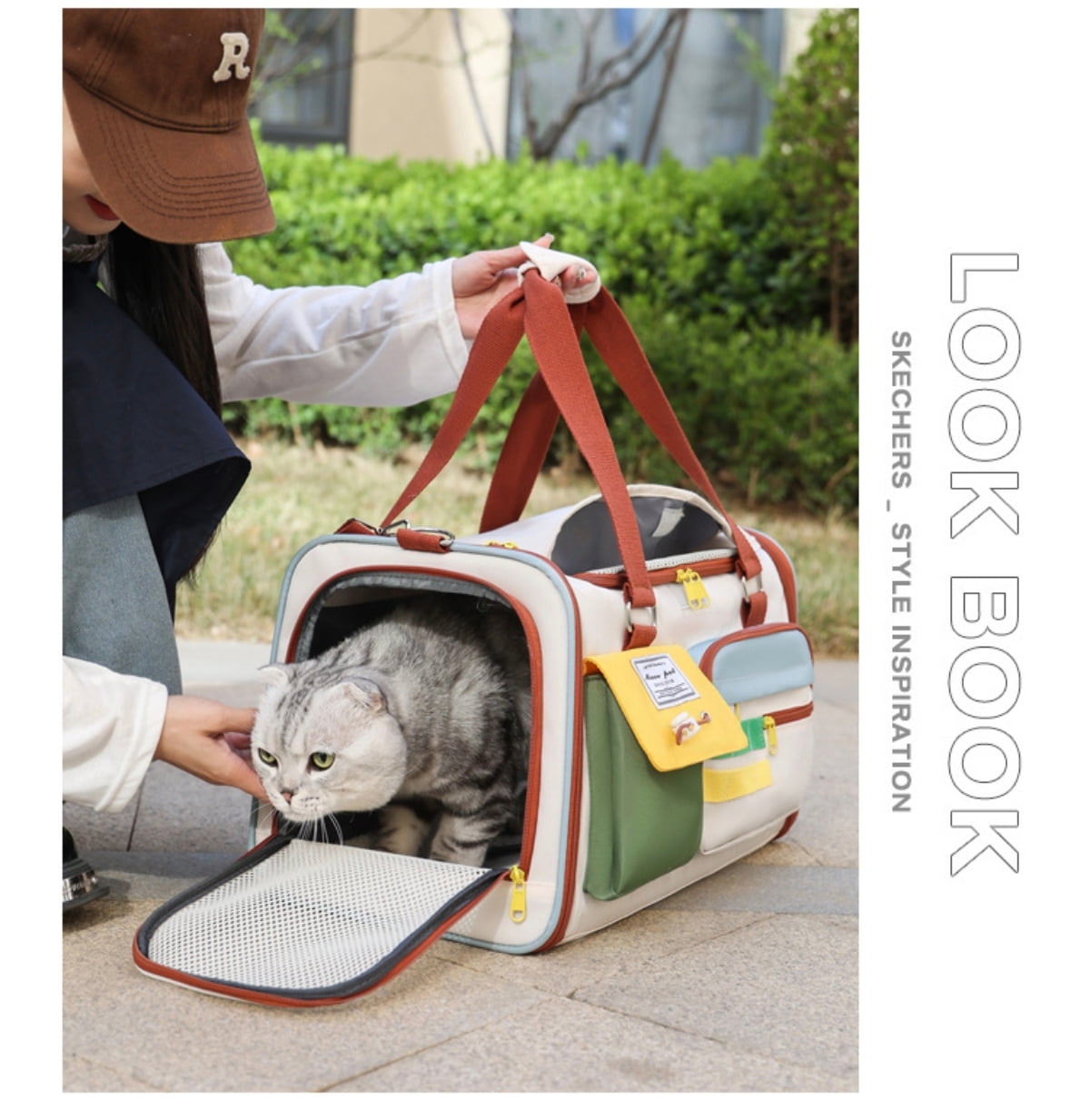 Lando Cat bag Pet Backpack for Cats, Portable Pet Carrier Bag, Comfortable Breathable Large Capacity Single Shoulder Handbag for Pet Accessories
