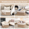 thumbnail image 5 of Goodpick Cesta grande para mantas, cesta tejida para almacenamiento, cesta rectangular para ropa sucia, para lavandería, sala de estar, guardería, dormitorio, cesta de almacenamiento de cuerda para ma, 5 of 5