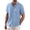 Light Blue, variant on Men's Casual Linen Button Down Shirt Short Sleeve Beach Shirt