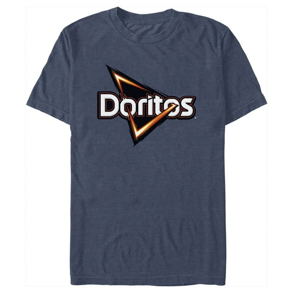 Men's Doritos Triangle Logo Graphic Tee Navy Blue Heather Large