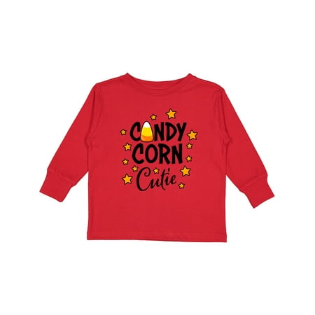

Inktastic Candy Corn Cutie with Stars Gift Toddler Toddler Girl Long Sleeve T-Shirt