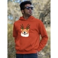 thumbnail image 6 of Jolly Corgi Reindeer Antlers Hoodie Men -Image by Shutterstock, Male 5X-Large, 6 of 7