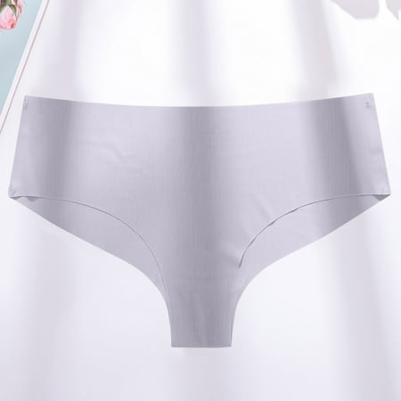 Clearance Panties for Women Comfortable Womens Low Waisted Sexy Seamless Plus Size Underwear Solid Color Gray L